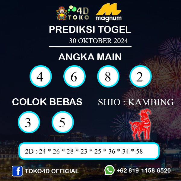 PREDIKSI TOGEL MAGNUM4D RABU : 30 OKTOBER 2024