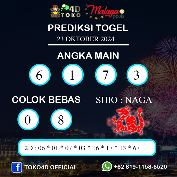 PREDIKSI TOGEL MALAGA RABU : 23 OKTOBER 2024