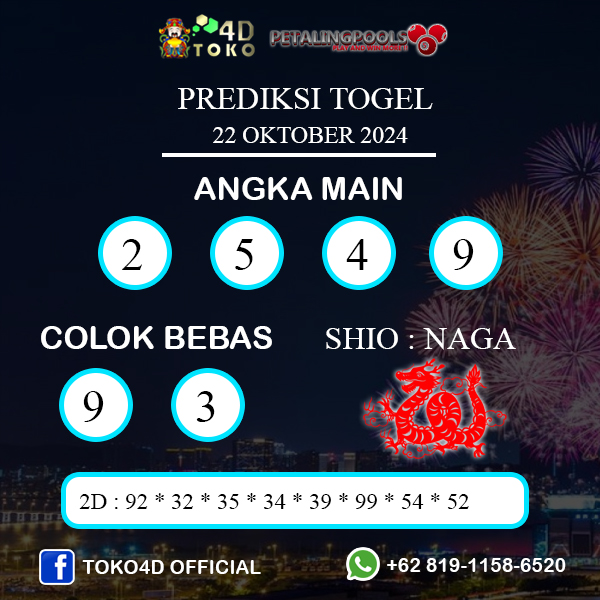 PREDIKSI TOGEL PETALING SELASA : 22 OKTOBER 2024