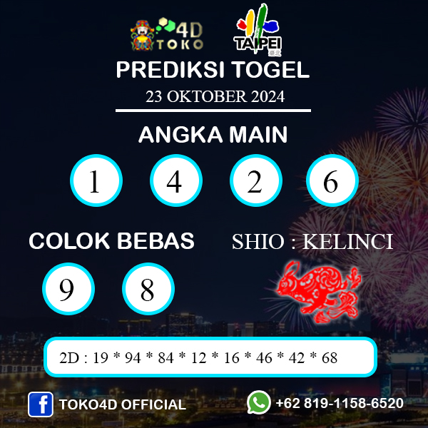 PREDIKSI TOGEL TAIPEI RABU : 23 OKTOBER 2024