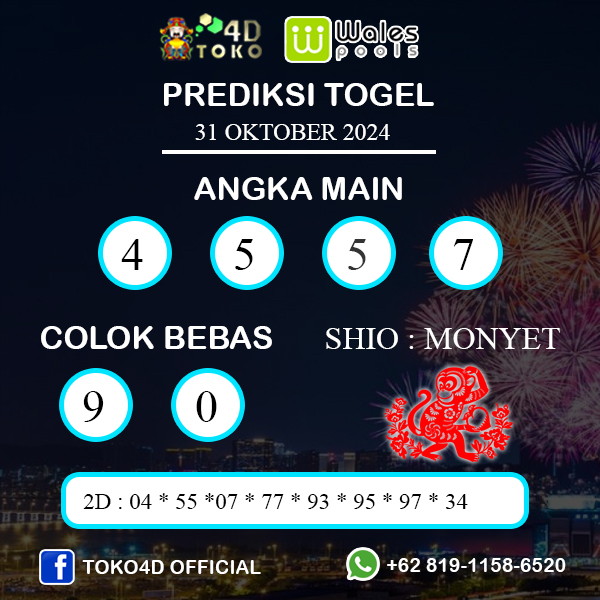 PREDIKSI TOGEL WALES KAMIS : 31 OKTOBER 2024