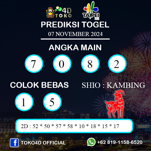 PREDIKSI TOGEL TAIPEI KAMIS : 07 NOVEMBER 2024