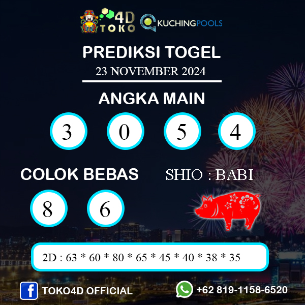 PREDIKSI TOGEL KUCHING SABTU : 23 NOVEMBER 2024