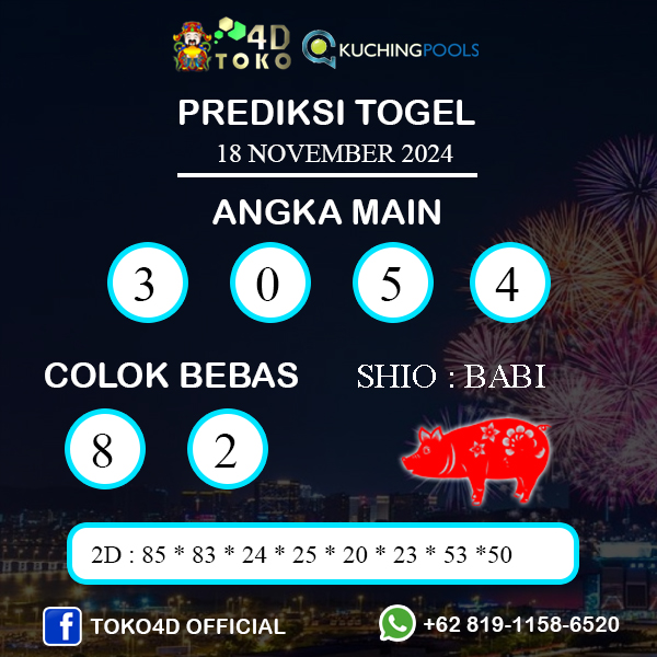 PREDIKSI TOGEL KUCHING SENIN : 18 NOVEMBER 2024