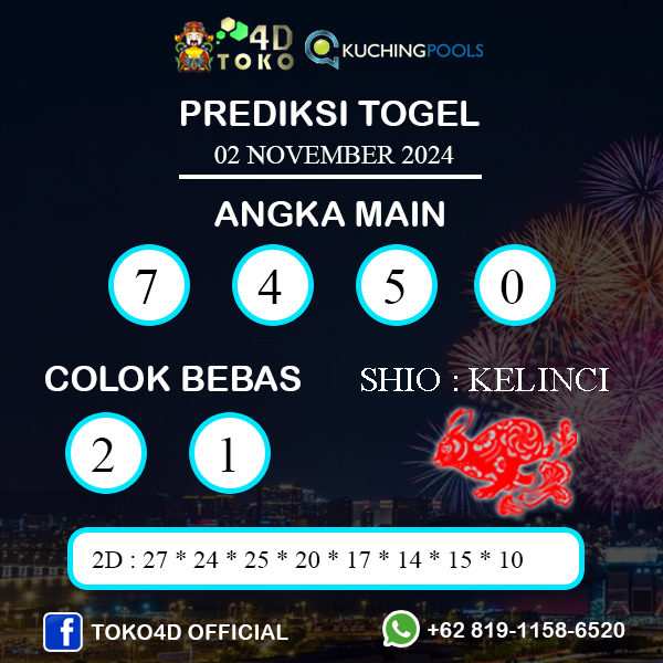 PREDIKSI TOGEL KUCHING SABTU : 02 NOVEMBER 2024