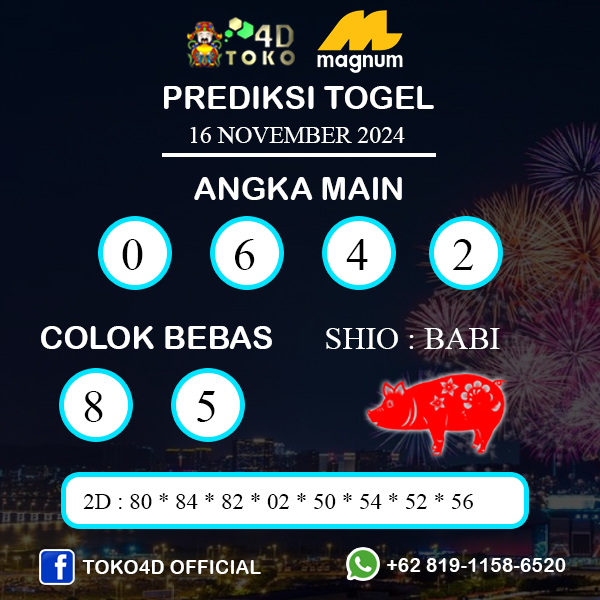 PREDIKSI TOGEL MAGNUM4D MINGGU : 03 NOVEMBER 2024