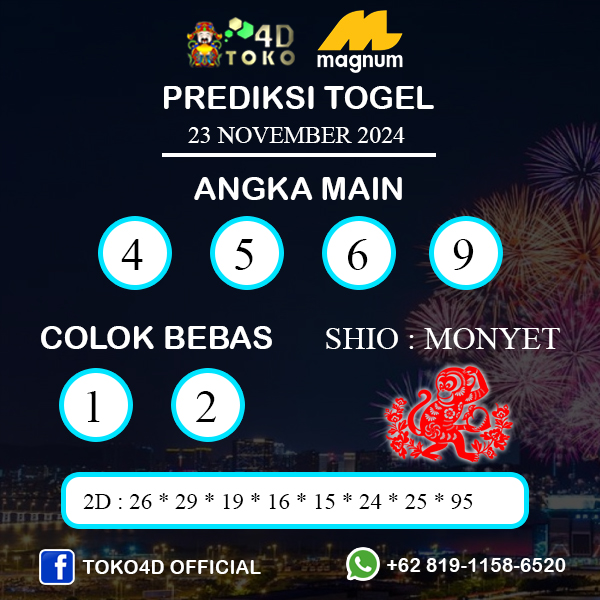 PREDIKSI TOGEL MAGNUM4D SABTU : 23 NOVEMBER 2024