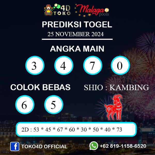 PREDIKSI TOGEL MALAGA SENIN : 25 NOVEMBER 2024