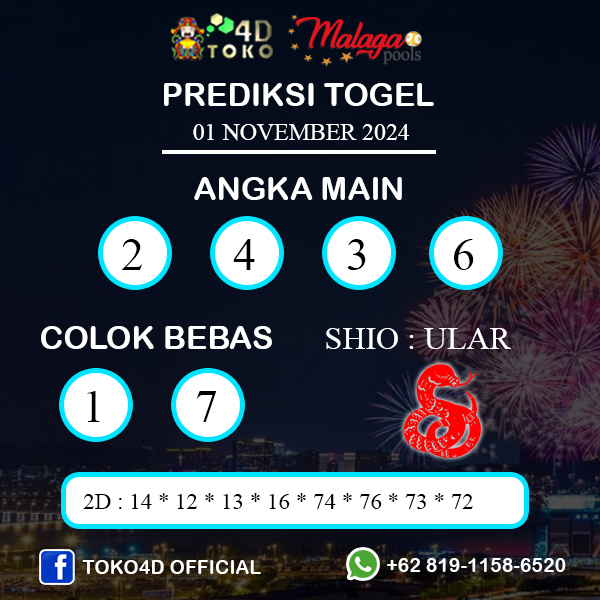 PREDIKSI TOGEL MALAGA JUMAT : 01 NOVEMBER 2024