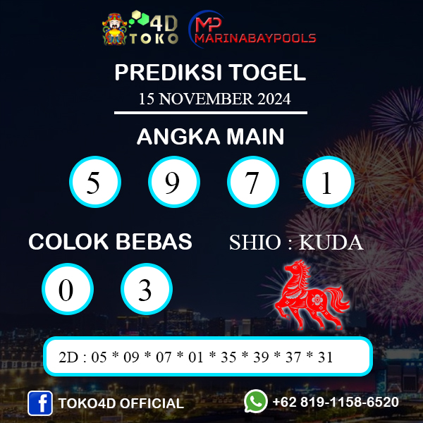 PREDIKSI TOGEL MARINABAY JUMAT : 15 NOVEMBER 2024