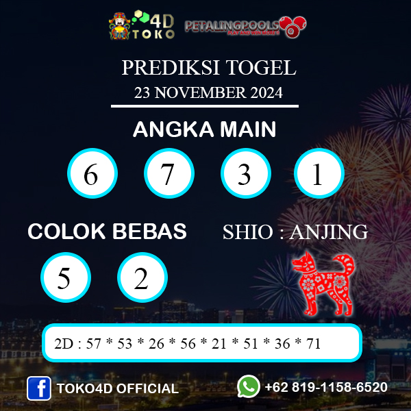 PREDIKSI TOGEL PETALING SABTU : 23 NOVEMBER 2024