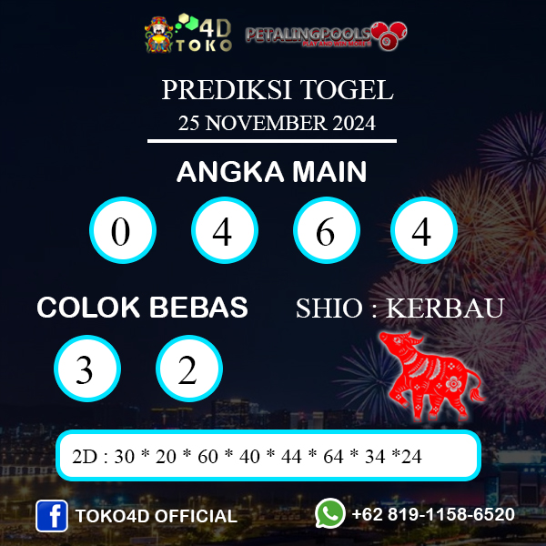 PREDIKSI TOGEL PETALING SENIN : 25 NOVEMBER 2024