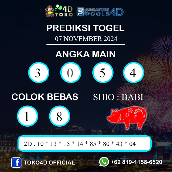 PREDIKSI TOGEL SINGAPORE KAMIS : 07 NOVEMBER 2024