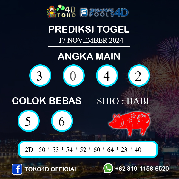 PREDIKSI TOGEL SINGAPORE MINGGU : 17 NOVEMBER 2024