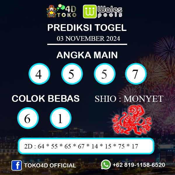 PREDIKSI TOGEL WALES MINGGU : 03 NOVEMBER 2024