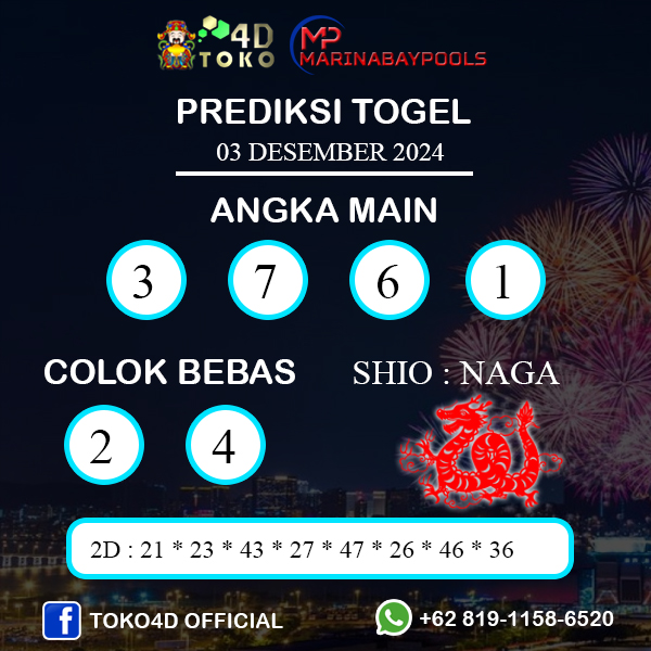 PREDIKSI TOGEL MARINABAY SELASA : 03 DESEMBER 2024