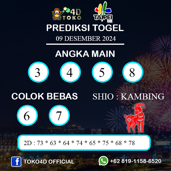 PREDIKSI TOGEL TAIPEI SENIN : 09 DESEMBER 2024