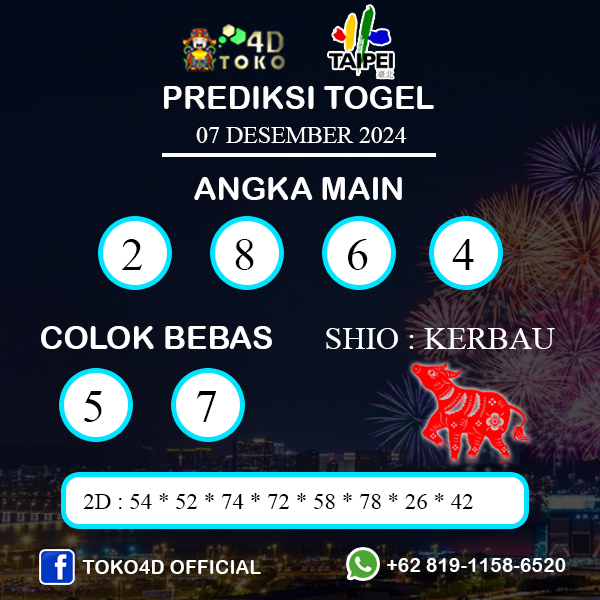 PREDIKSI TOGEL TAIPEI MINGGU : 08 DESEMBER 2024