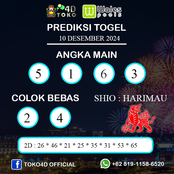 PREDIKSI TOGEL WALES SELASA : 10 DESEMBER 2024