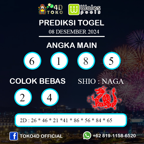 PREDIKSI TOGEL WALES MINGGU : 08 DESEMBER 2024