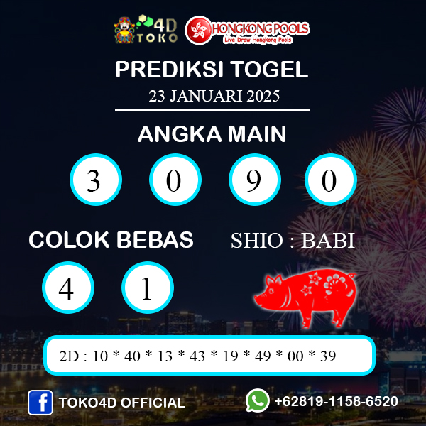 PREDIKSI TOGEL HONGKONG KAMIS : 23 JANUARI 2025