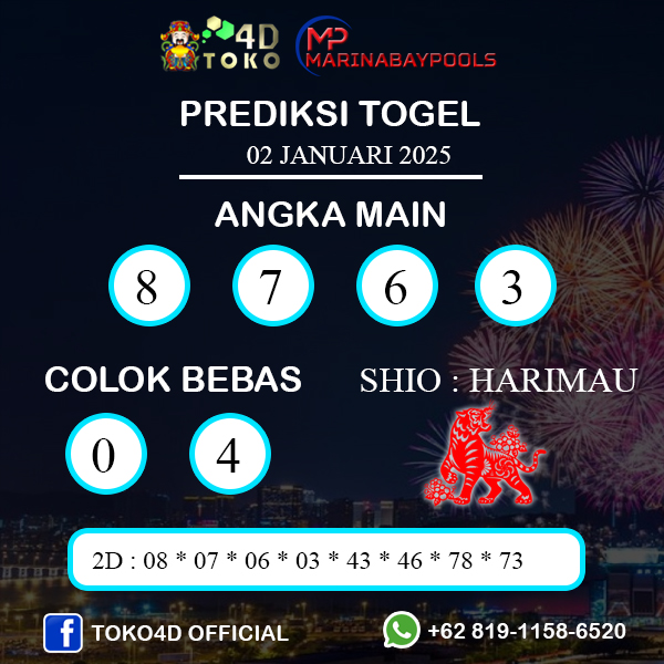 PREDIKSI TOGEL MARINABAY KAMIS : 02 JANUARI 2025