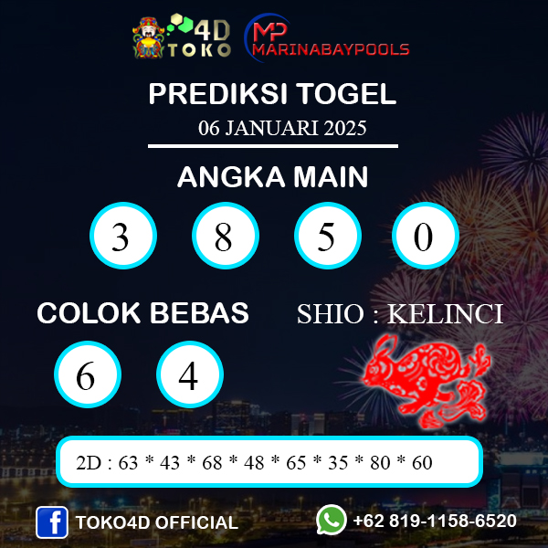 PREDIKSI TOGEL MARINABAY SENIN : 06 JANUARI 2025