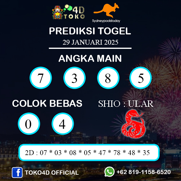 PREDIKSI TOGEL SYDNEY RABU : 29 JANUARI 2025