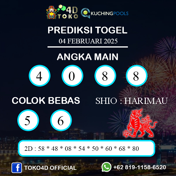 PREDIKSI TOGEL KUCHING SELASA : 04 FEBRUARI 2025