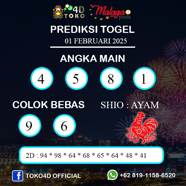 PREDIKSI TOGEL MALAGA JUMAT : 31 JANUARI 2025