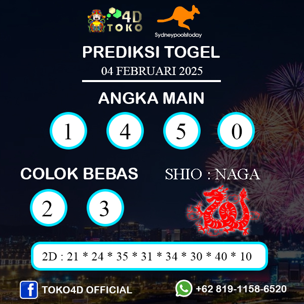 PREDIKSI TOGEL SYDNEY SELASA : 04 FEBRUARI 2025