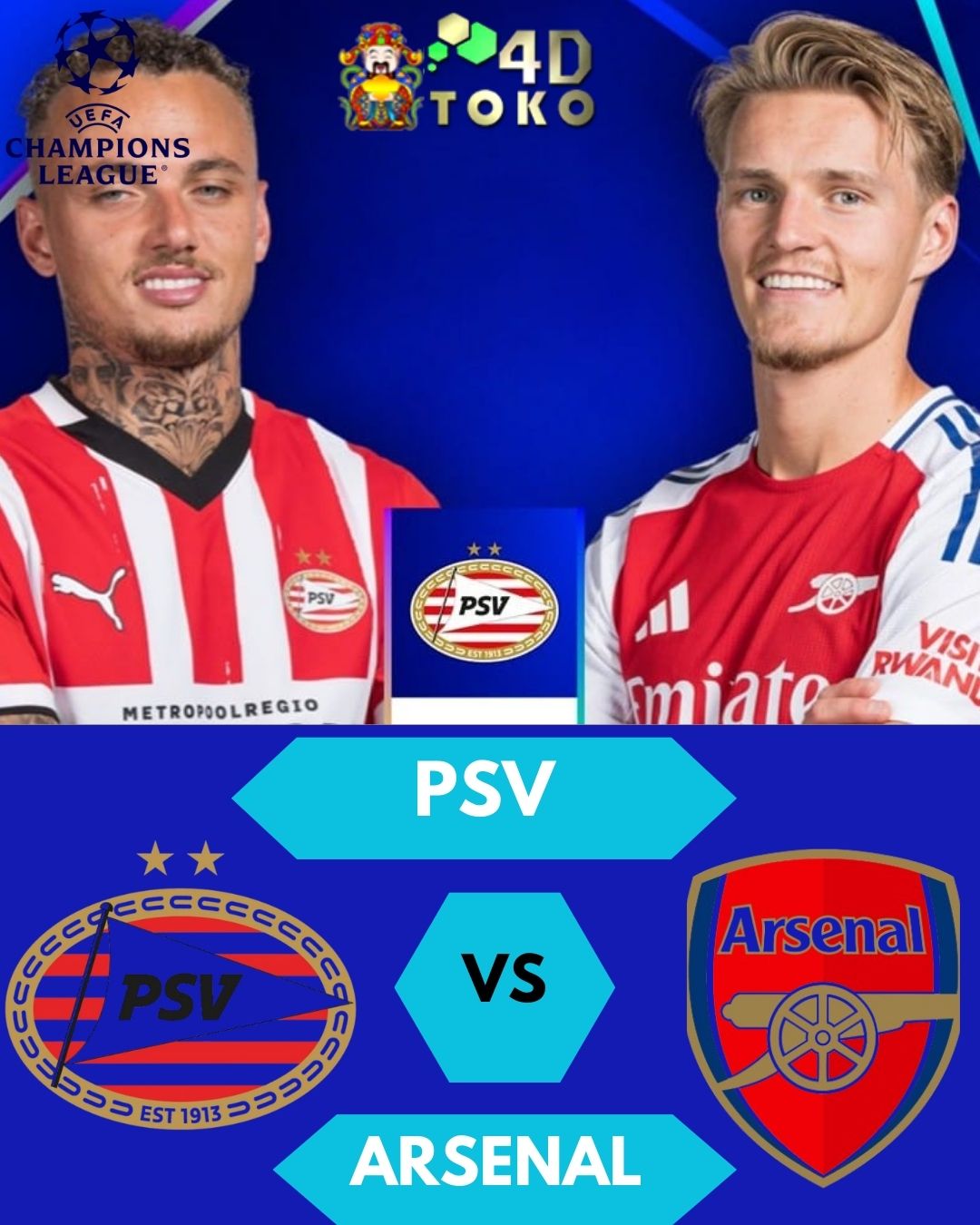 Prediksi PSV Eindhoven vs Arsenal 5 Maret 2025 