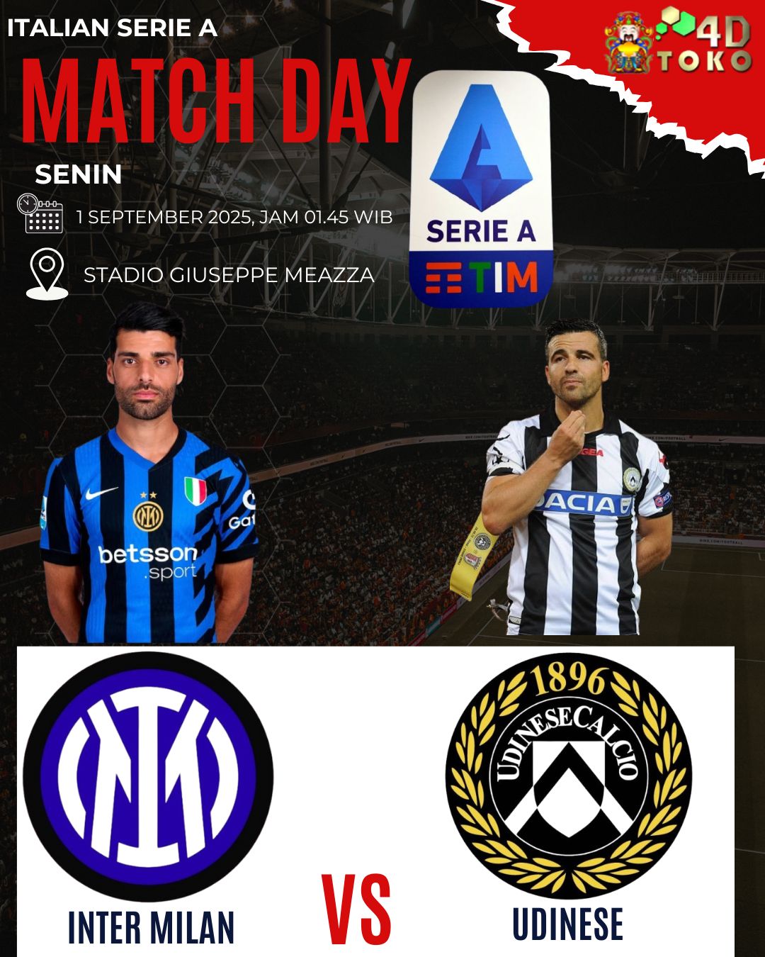 Prediksi Inter Milan vs Udinese 1 September 2025 