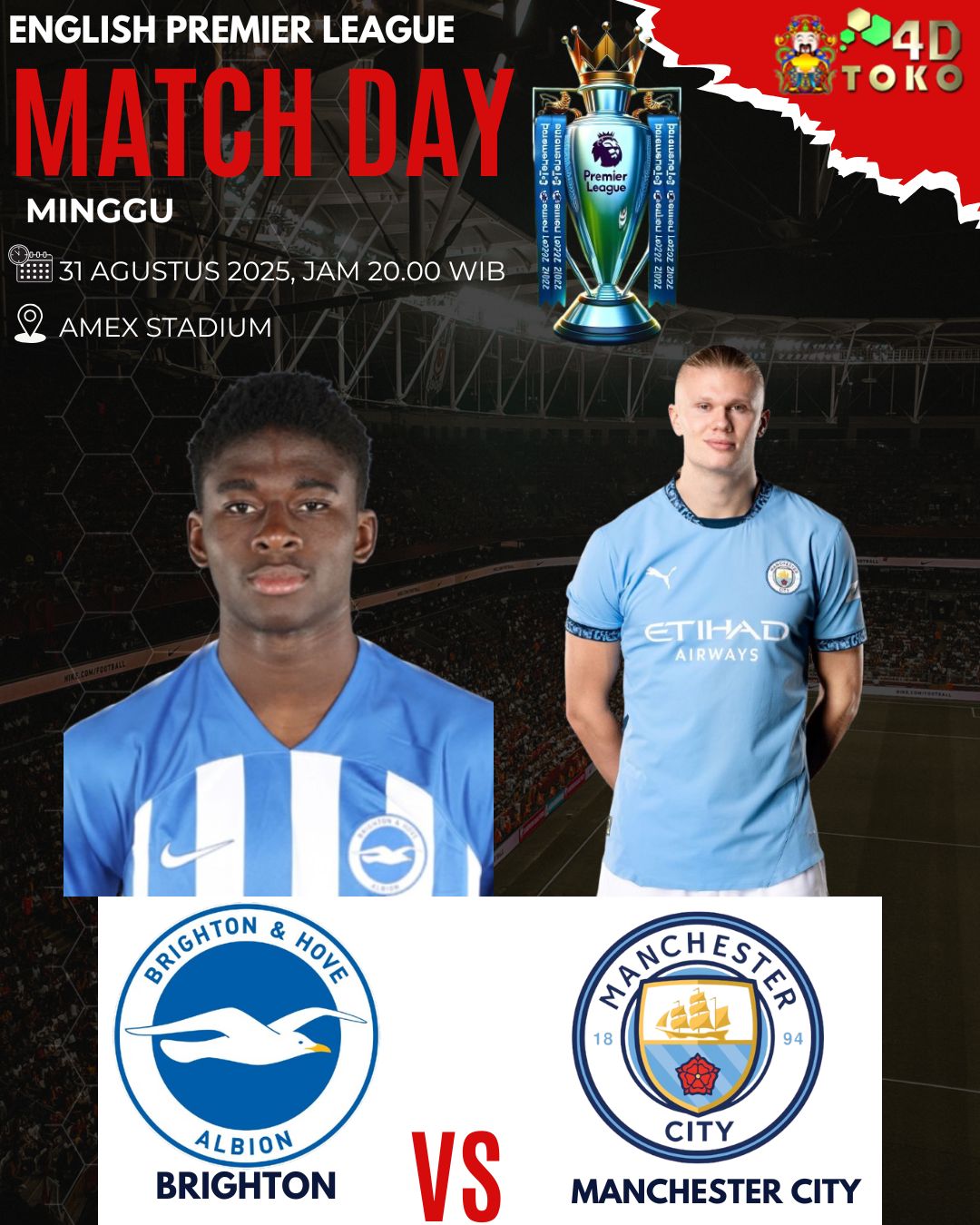 Prediksi Brighton vs Manchester City 31 Agustus 2025