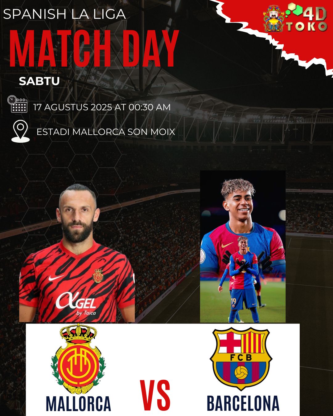 Prediksi Real Mallorca vs Barcelona 17 Agustus 2025 