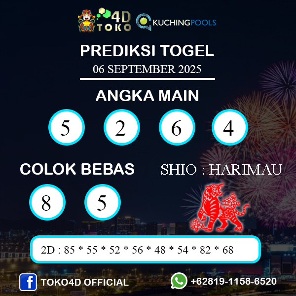 PREDIKSI TOGEL KUCHING SABTU : 06 SEPTEMBER 2025