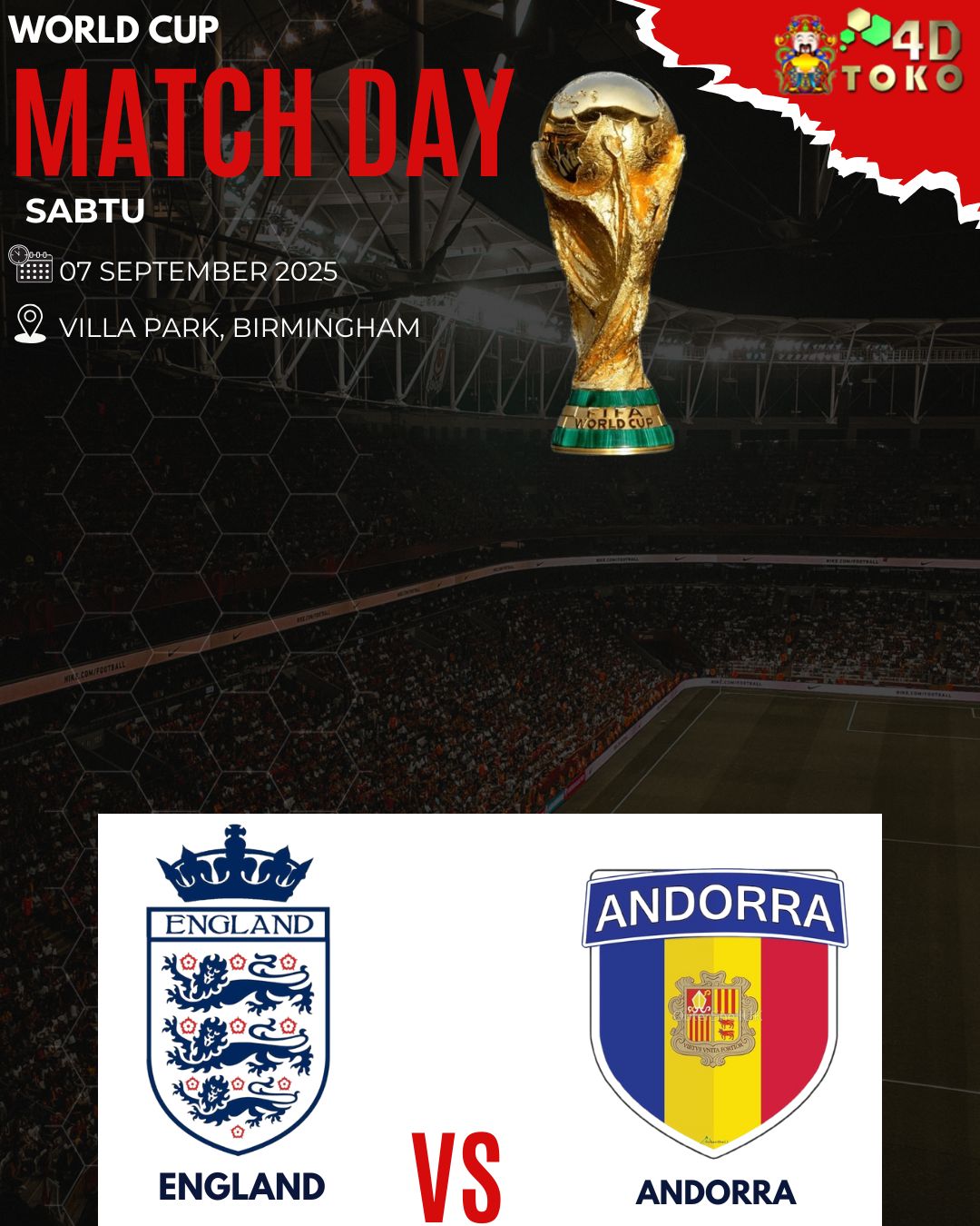 Prediksi Inggris vs Andorra 6 September 2025 
