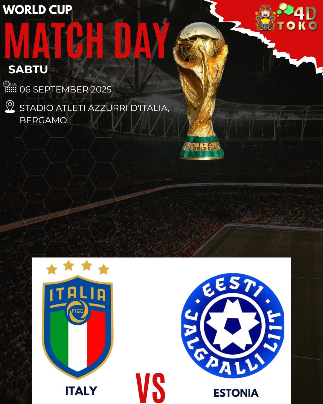 Prediksi Italia vs Estonia 6 September 2025