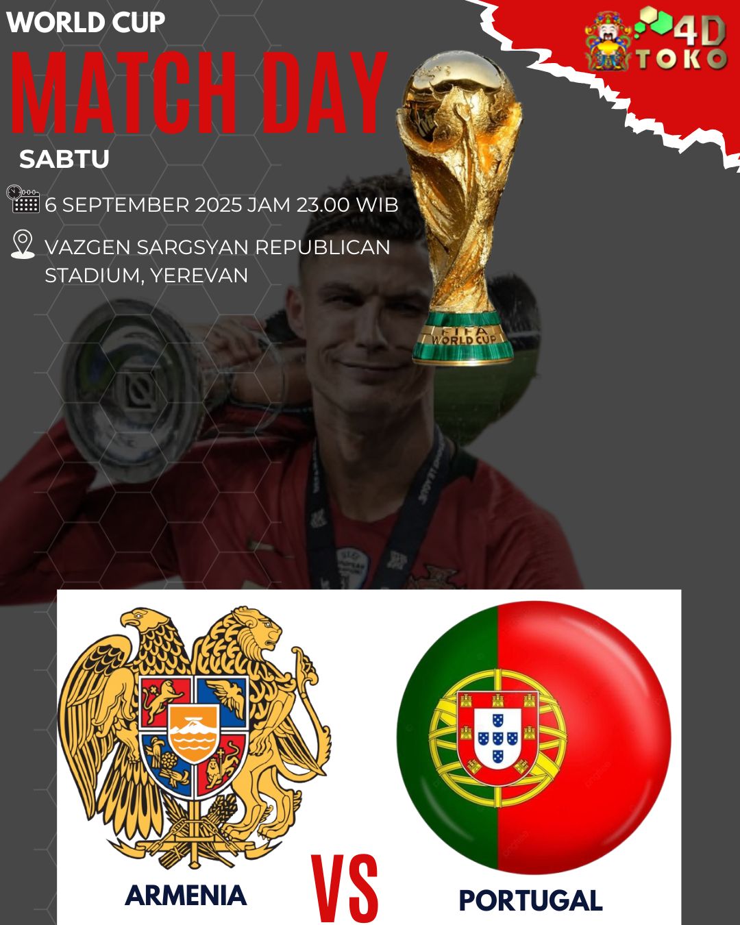 Prediksi Armenia vs Portugal 6 September 2025 