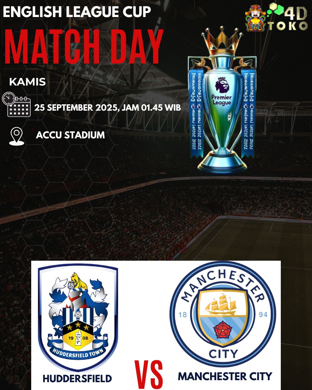 Prediksi Huddersfield Town vs Manchester City 25 September 2025 