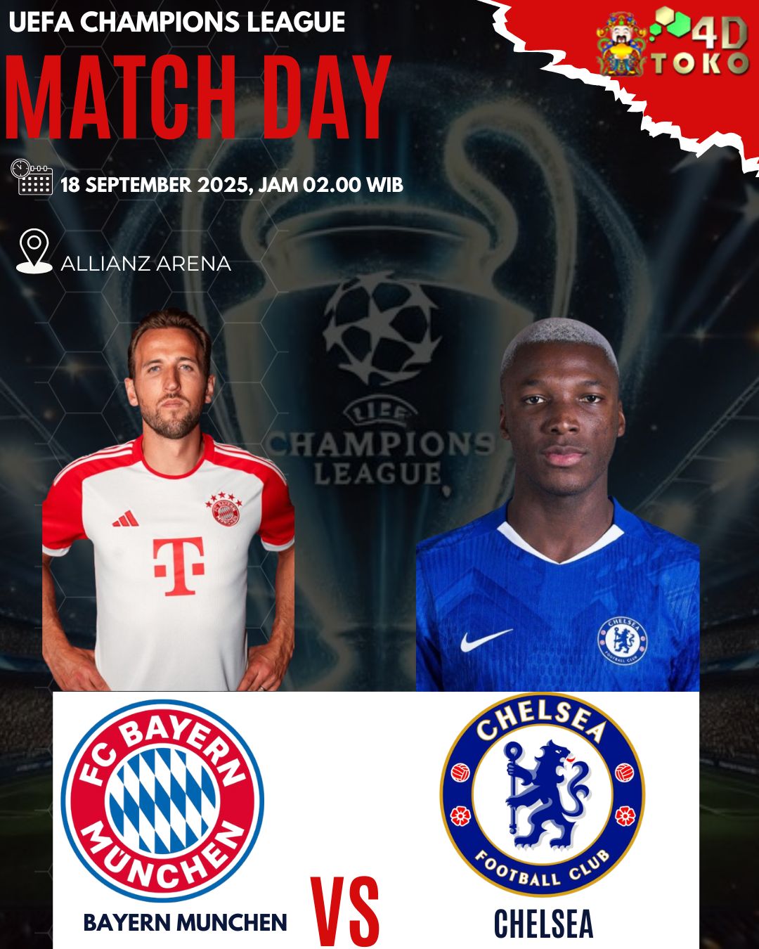 Prediksi Bayern Munchen vs Chelsea 18 September 2025 